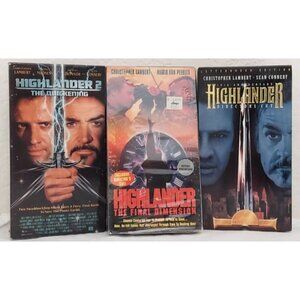 Highlander 10th Anniversary Highlander 2 & Highlander Final Dimension VHS Bundle